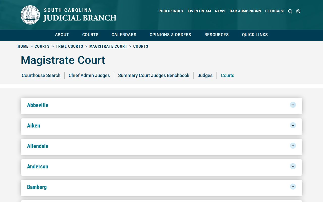 Dillon County warrant search court directory listing for Magistrate Court