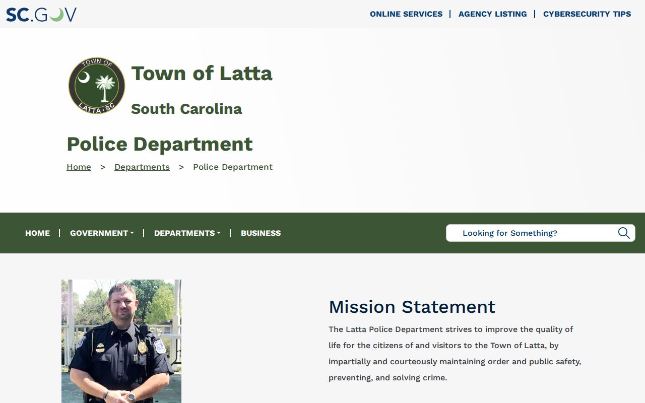 Latta warrant records research at the Latta Police Department official contact page